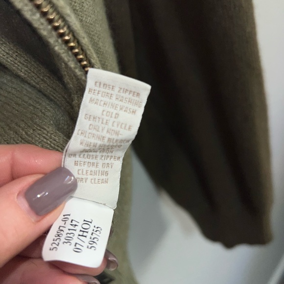 Banana Republic Men Luxury Blend Cashmere Full Zip Raglan Sleeve Sweater Sz XL - Picture 4 of 9